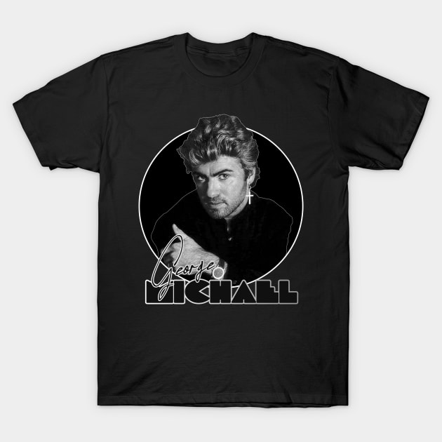 Retro George Michael 80s Icon Tribute T-Shirt by darklordpug